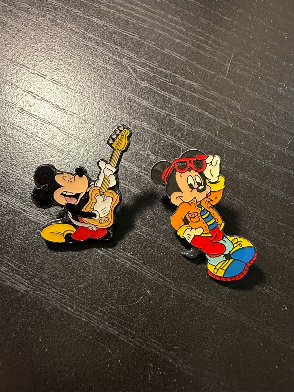 Disney Metallic Mickey & Minnie Silhouette Enamel Pin Set - Black, Silver